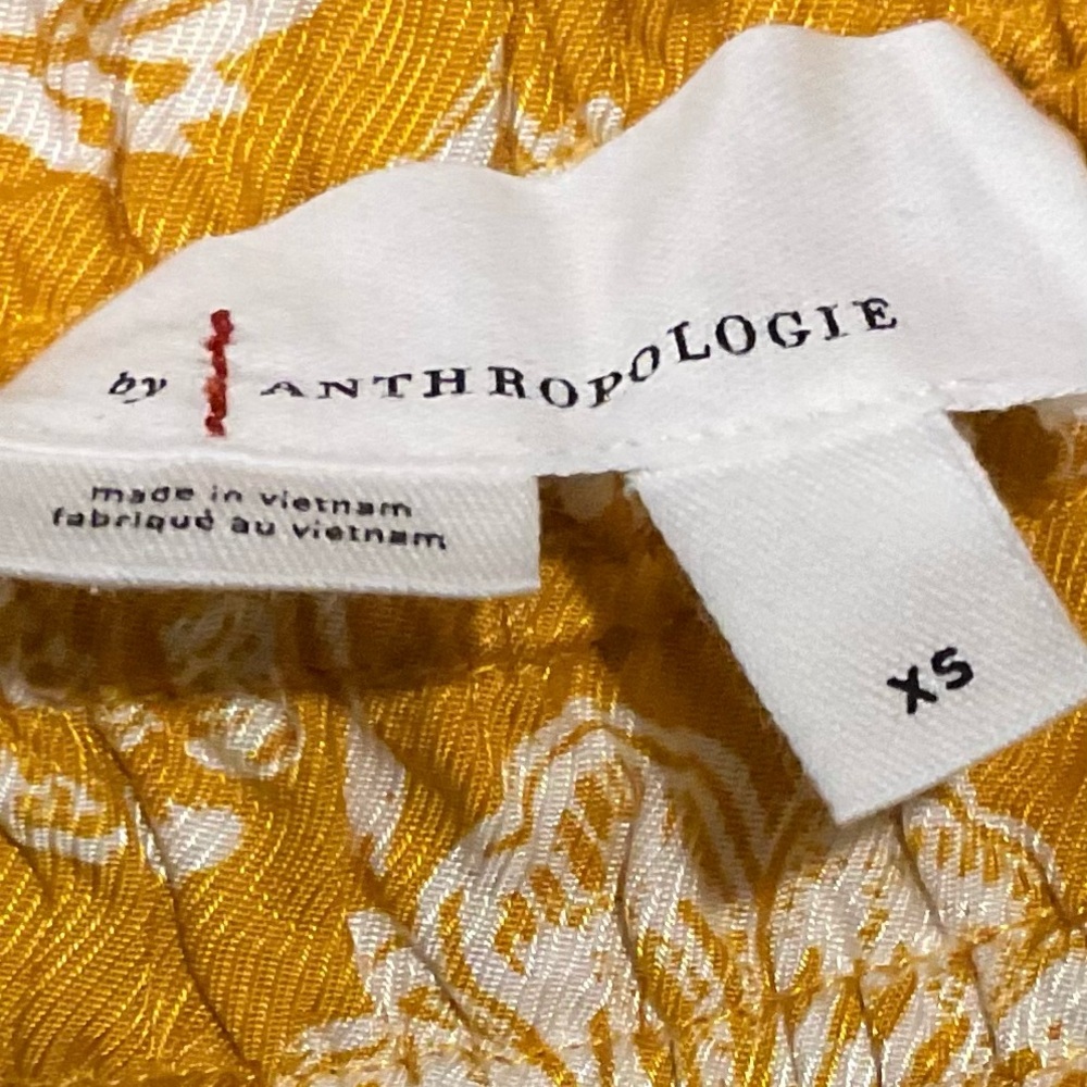 Anthropologie Gold Floral Wide Leg Pants 
Size XS - Picture 6 of 6